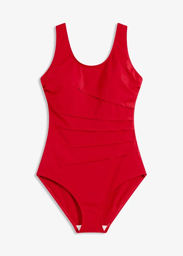 Maillot 1 pièce sculptant, maintien léger, avec plis décoratifs, bonprix