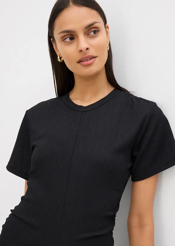 Robe en jersey crêpe texturé, bonprix