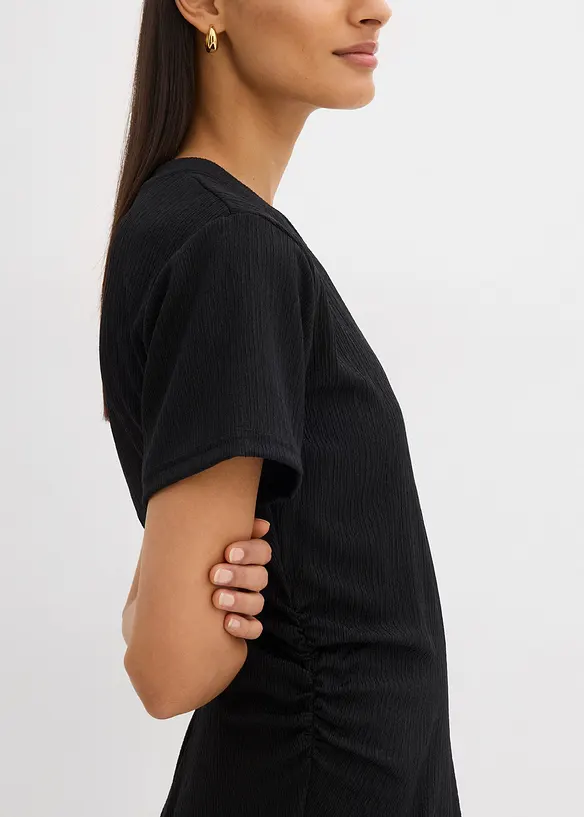 Robe en jersey crêpe texturé, bonprix