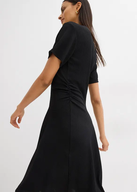 Robe en jersey crêpe texturé, bonprix