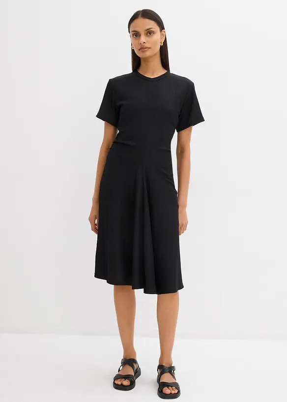 Robe en jersey crêpe texturé, bonprix