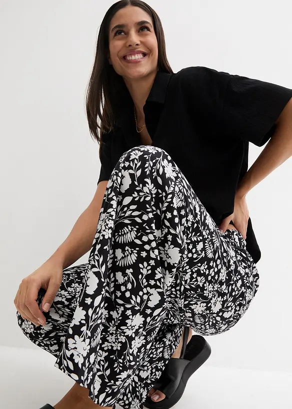 Pantalon palazzo à ceinture élastiquée, bonprix