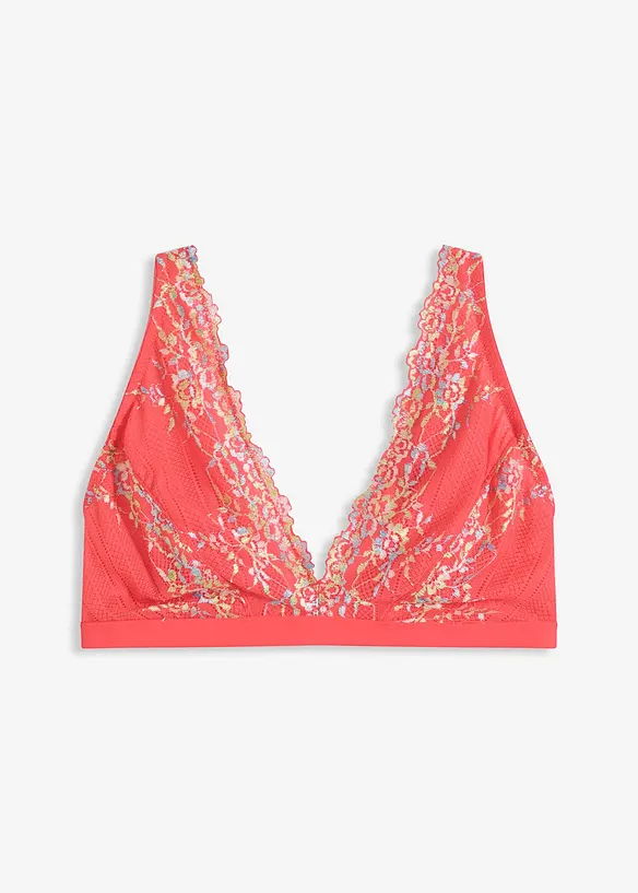 Bralette ohne Bügel mit mehrfarbiger Spitze, bonprix