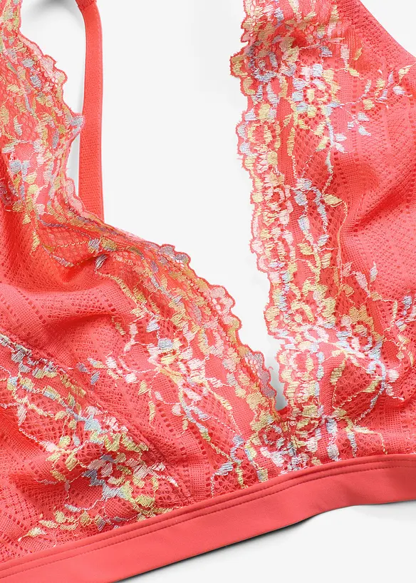 Bralette ohne Bügel mit mehrfarbiger Spitze, bonprix
