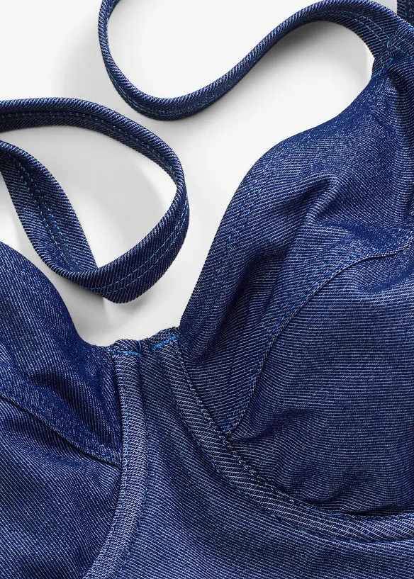 Maillot 1 pièce à armatures, aspect jean, bonprix