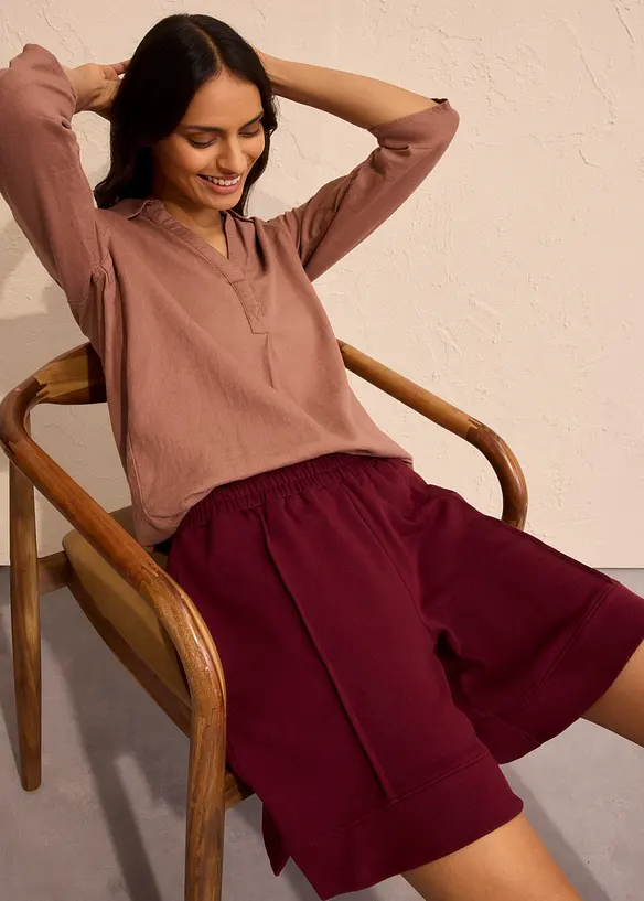 Short en molleton de coton mélangé, bonprix