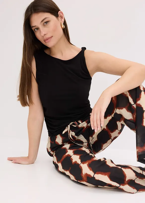 weite Hose mit Batik-Print, bonprix