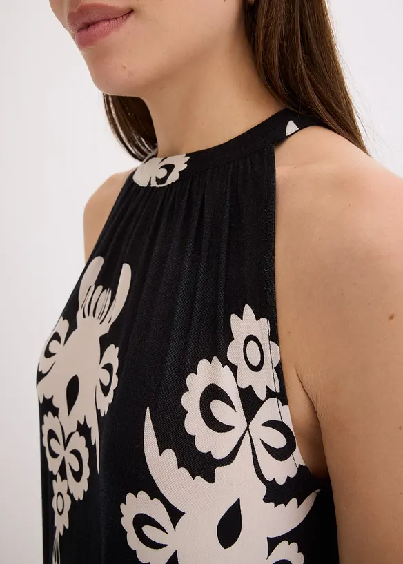 Robe imprimée en jersey viscose extensible, bonprix