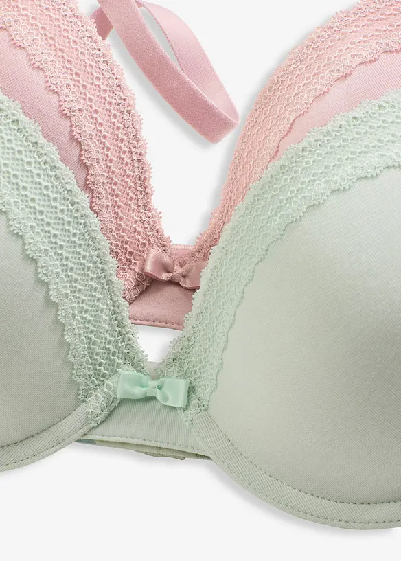 Lot de 2 soutiens-gorge coton à coques, bonprix