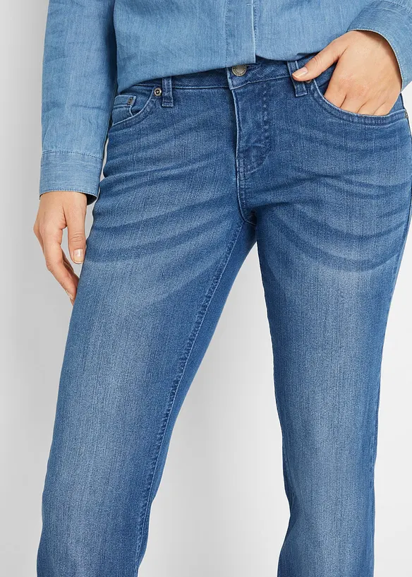 Jean bootcut taille mi-haute, extensible, bonprix