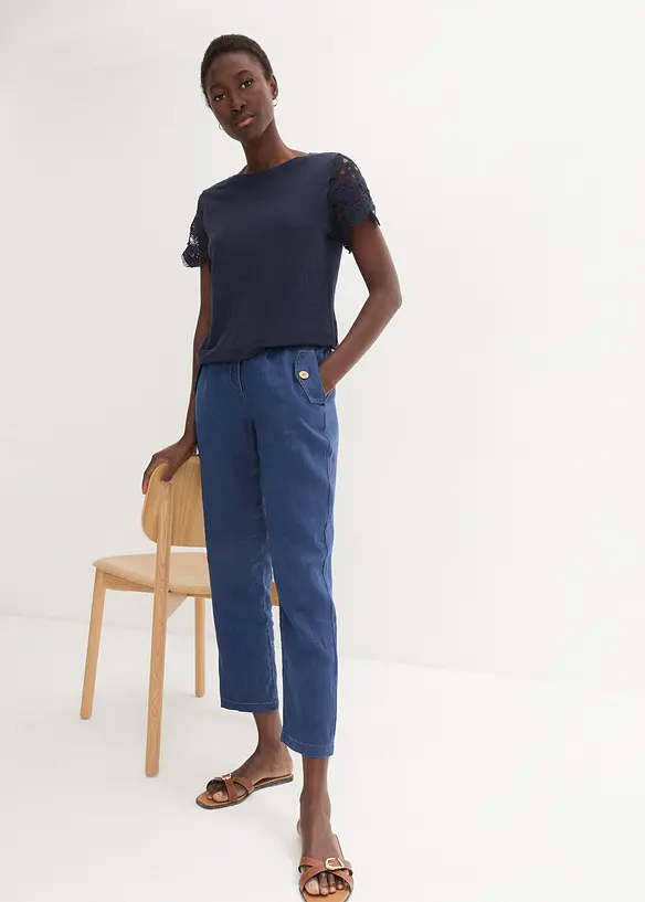 Pantalon 100 % lin, bonprix