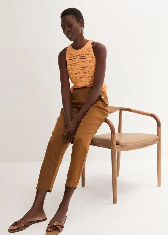 Pantalon 100 % lin, bonprix