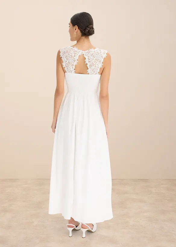 Longue robe de soirée avec empiècement dentelle, bonprix
