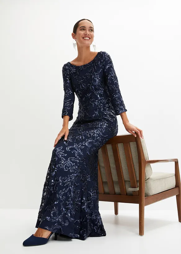Paillettenkleid mit Rückenausschnitt, bonprix