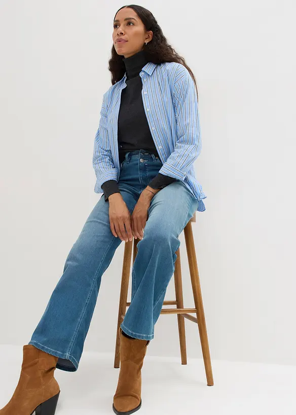 Jean chaud Straight, taille haute, bonprix