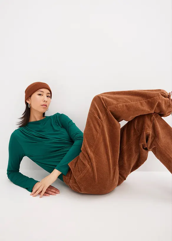 Pantalon en velours côtelé élastique, bonprix