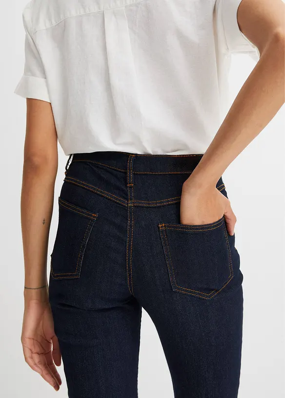 Jean droit taille mi-haute, extensible, bonprix