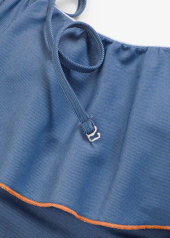 Maillot 1 pièce bandeau, aspect jean, bonprix