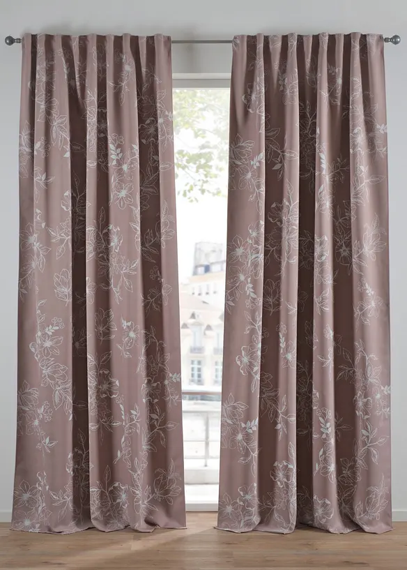 Rideau obscurcissant à imprimé feuilles (1 pce), bonprix