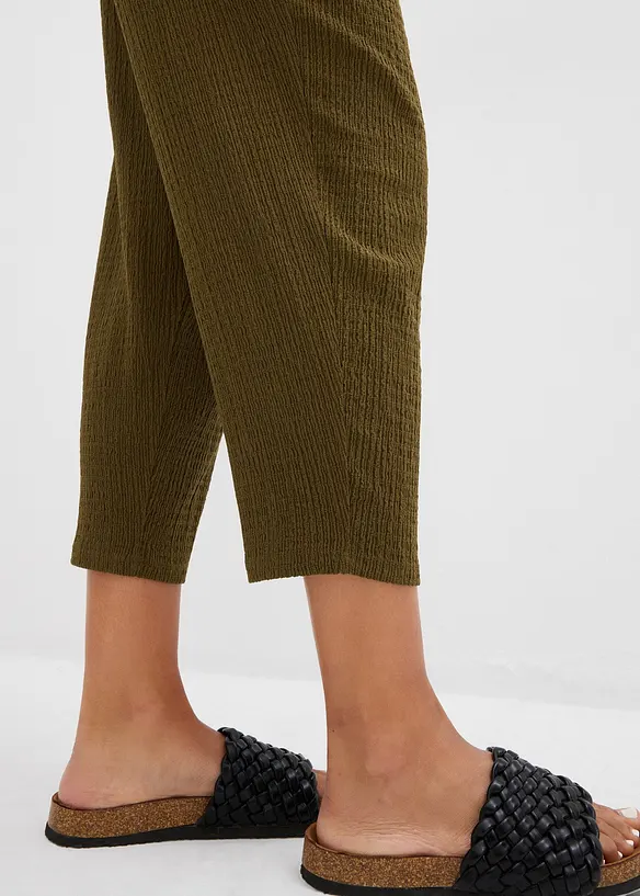 Pantalon en jersey texturé, bonprix