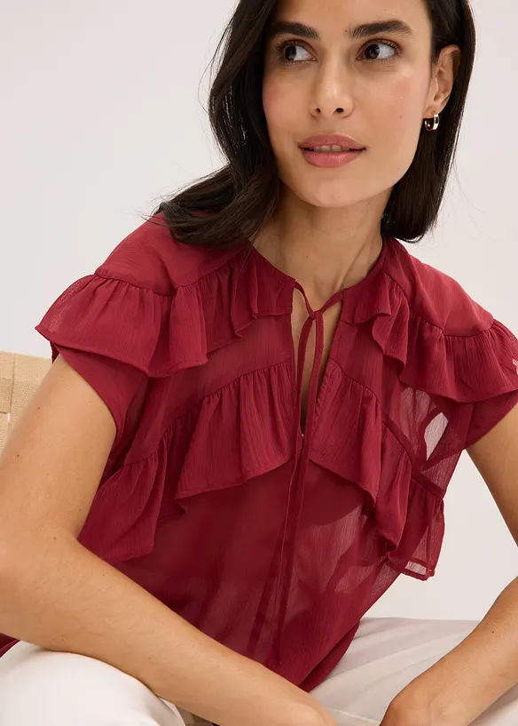 Chiffonbluse mit Volants, bonprix