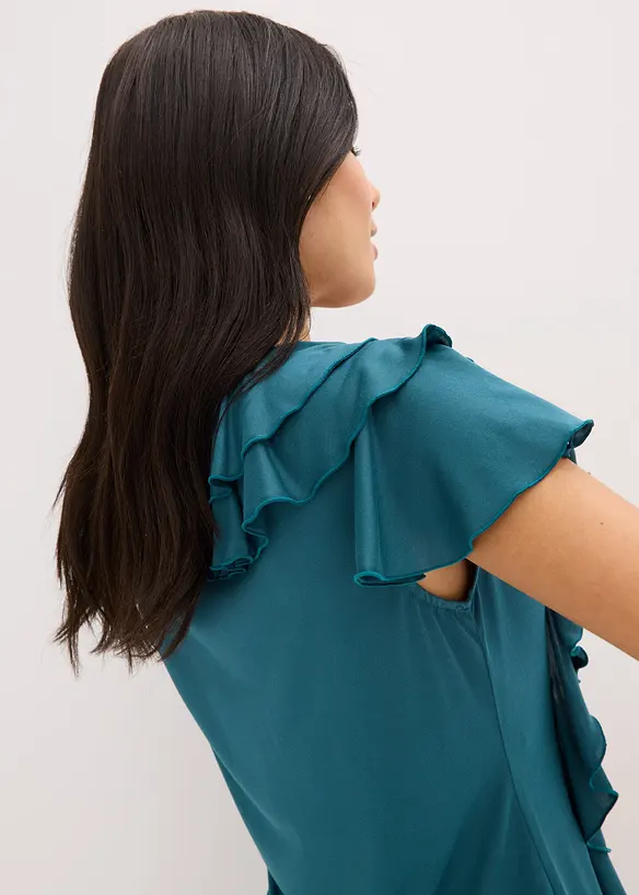 Shirt mit Volants aus softem Modal-Mix, bonprix