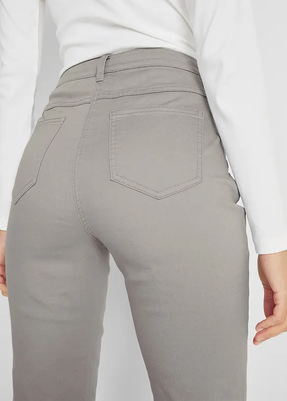 Pantalon droit et extensible, taille mi-haute, bonprix