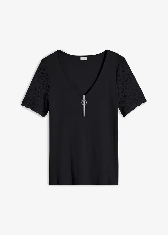T-shirt côtelé en coton, bonprix