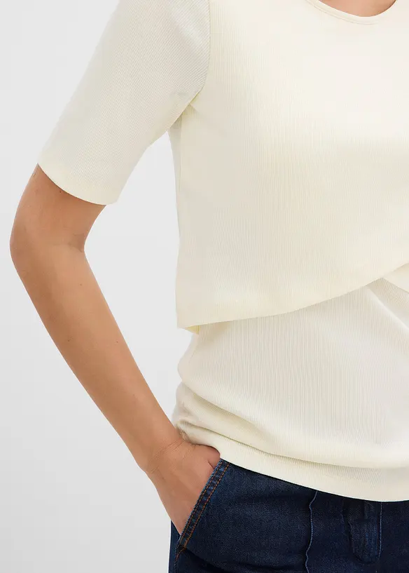 Ripp-Umstands- und Stillshirts aus reiner Bio-Baumwolle (2er Pack), bonprix