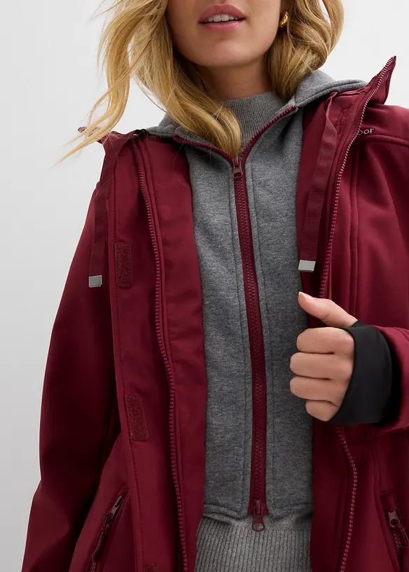 Veste longue en softshell déperlant, style 2 en 1, bonprix