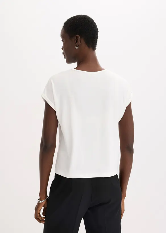 T-shirt en viscose mélangée à strass, bonprix