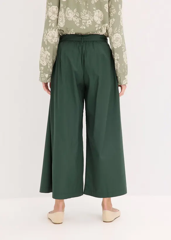 Hose aus Baumwoll-Popeline und Gürtel (2-tlg.Set), bonprix