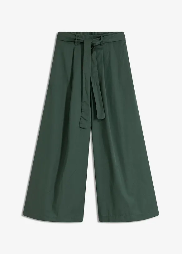 Hose aus Baumwoll-Popeline und Gürtel (2-tlg.Set), bonprix