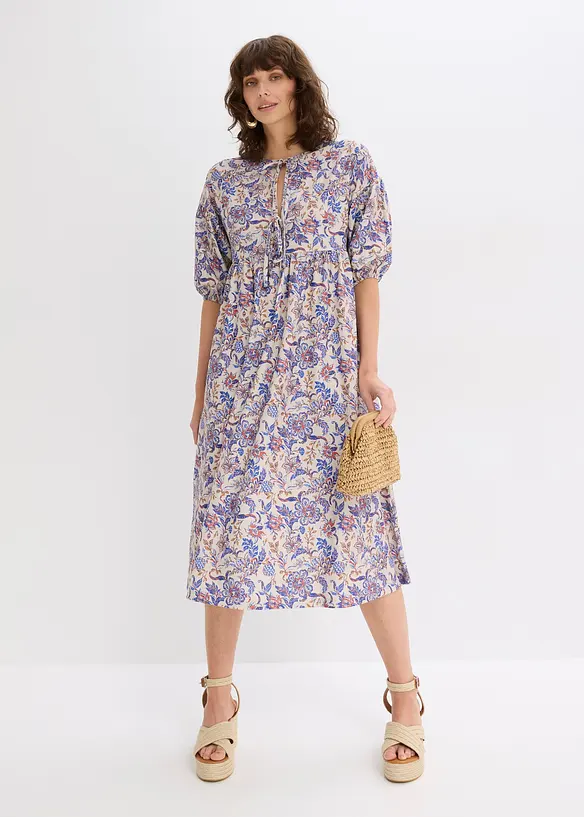 Robe en jersey avec lien à nouer à l’encolure, bonprix