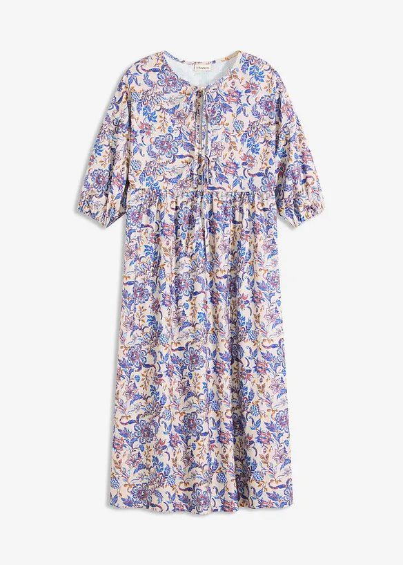 Robe en jersey avec lien à nouer à l’encolure, bonprix