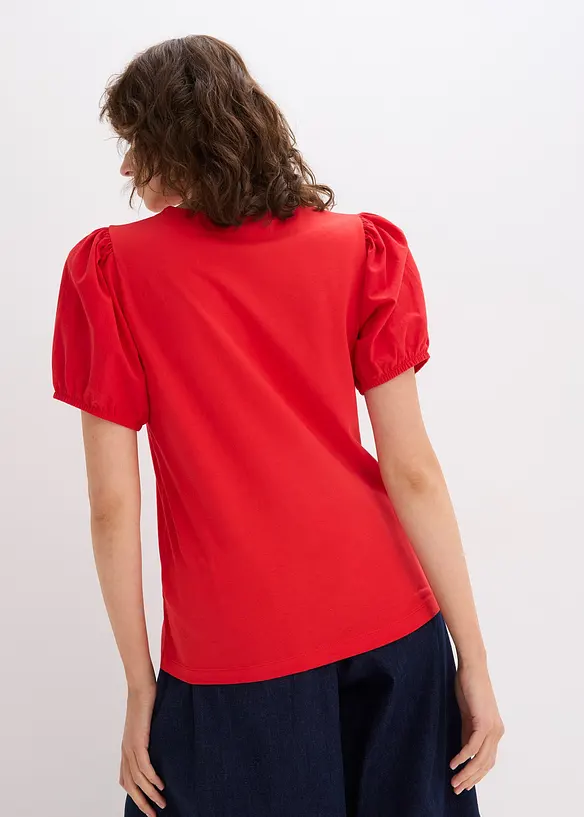 Jerseyshirt mit Ärmeln aus Baumwollpopeline, bonprix