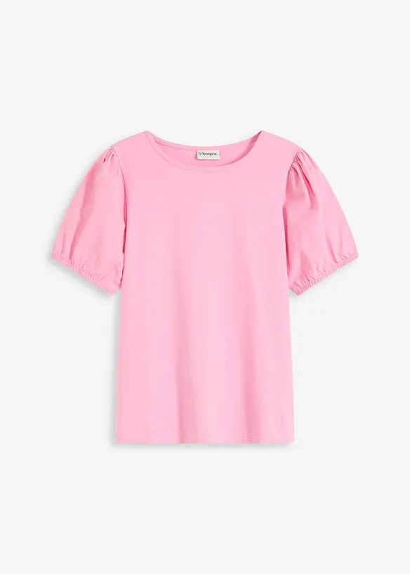 Jerseyshirt mit Ärmeln aus Baumwollpopeline, bonprix