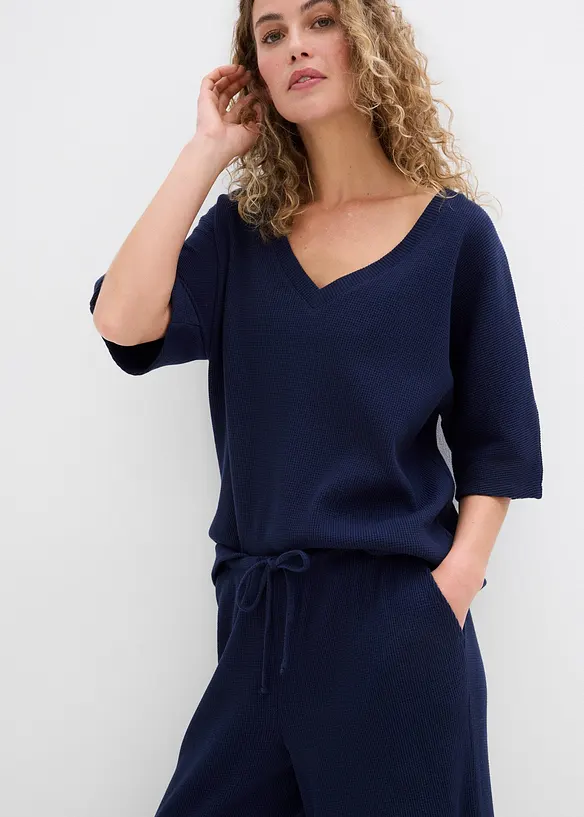 Strukturhose aus reiner Baumwolle, bonprix