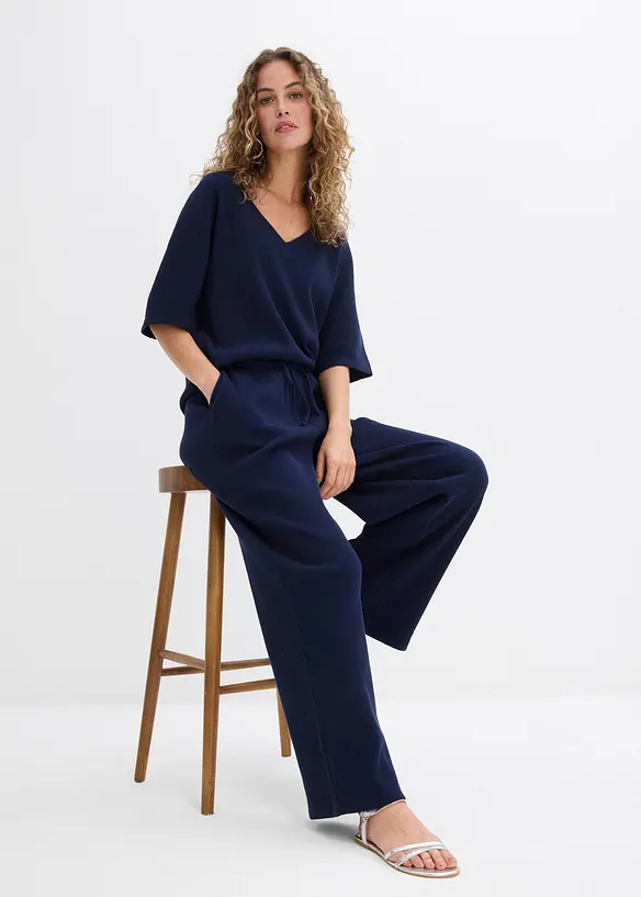 Strukturhose aus reiner Baumwolle, bonprix