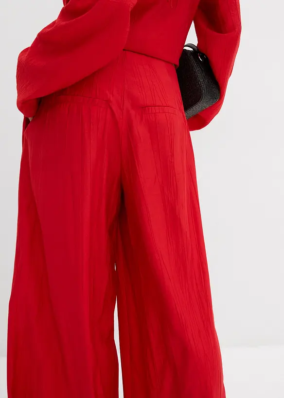Pantalon palazzo en crépon de viscose mélangée, bonprix