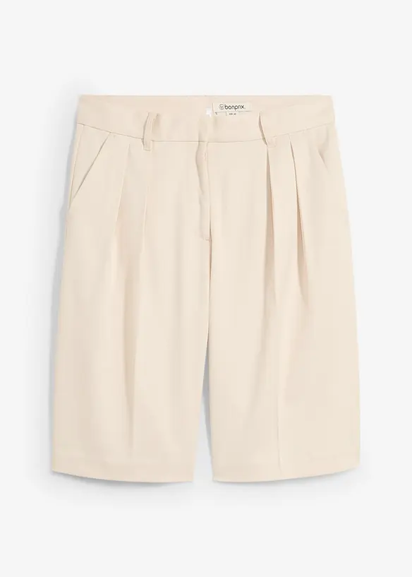 Bermuda à pinces en viscose mélangé, bonprix
