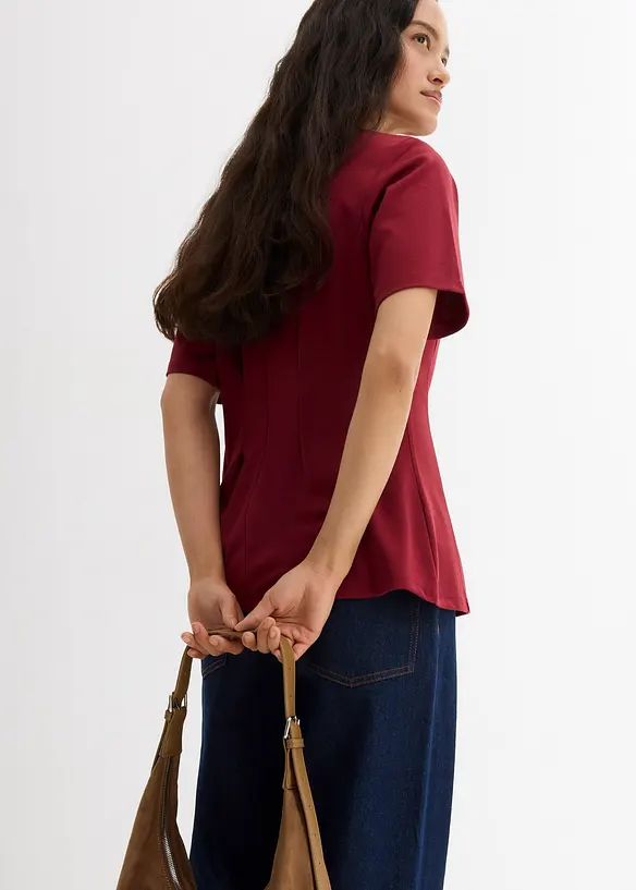 Tailliertes Shirt aus bequemen Punto di Roma, bonprix