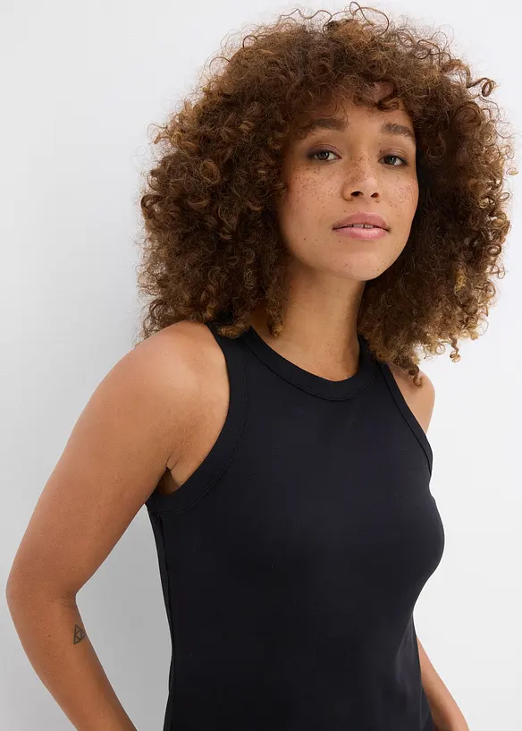 Lot de 2 robes à bretelles en interlock 100% coton, bonprix