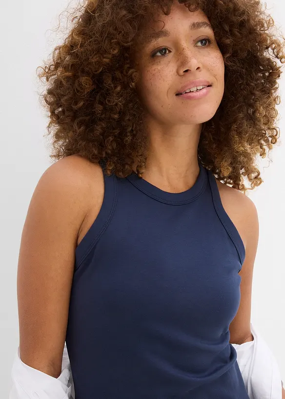 Lot de 2 robes à bretelles en interlock 100% coton, bonprix