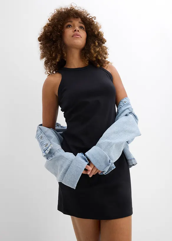 Lot de 2 robes à bretelles en interlock 100% coton, bonprix