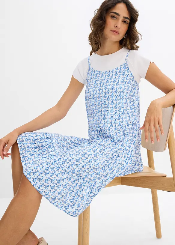 Trägerkleid aus fließender Viskose, bonprix