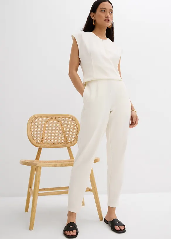 Pantalon en maille piquée, longueur cheville, bonprix