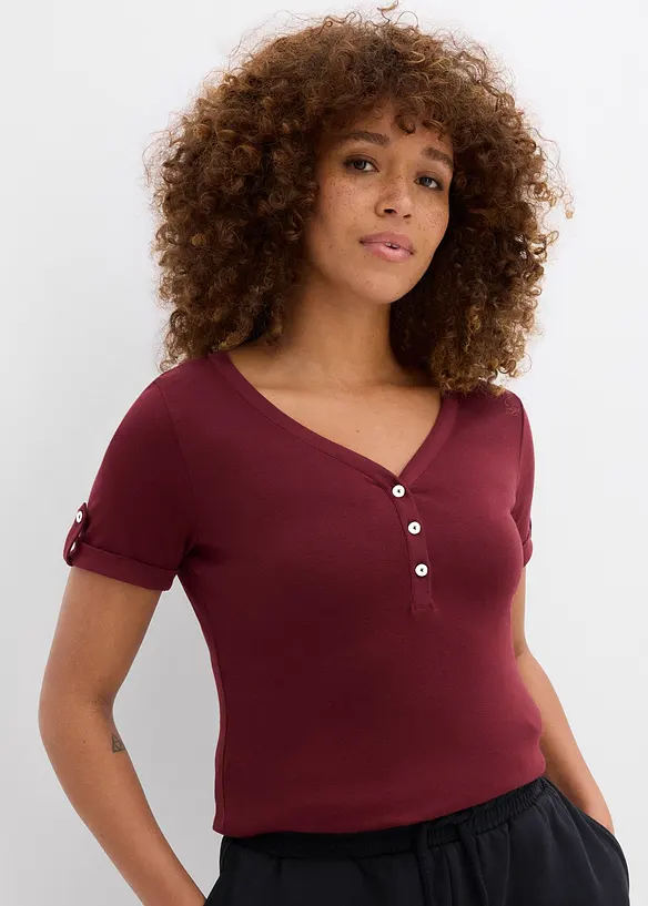 Henleyshirt aus reiner Bio-Baumwolle, bonprix