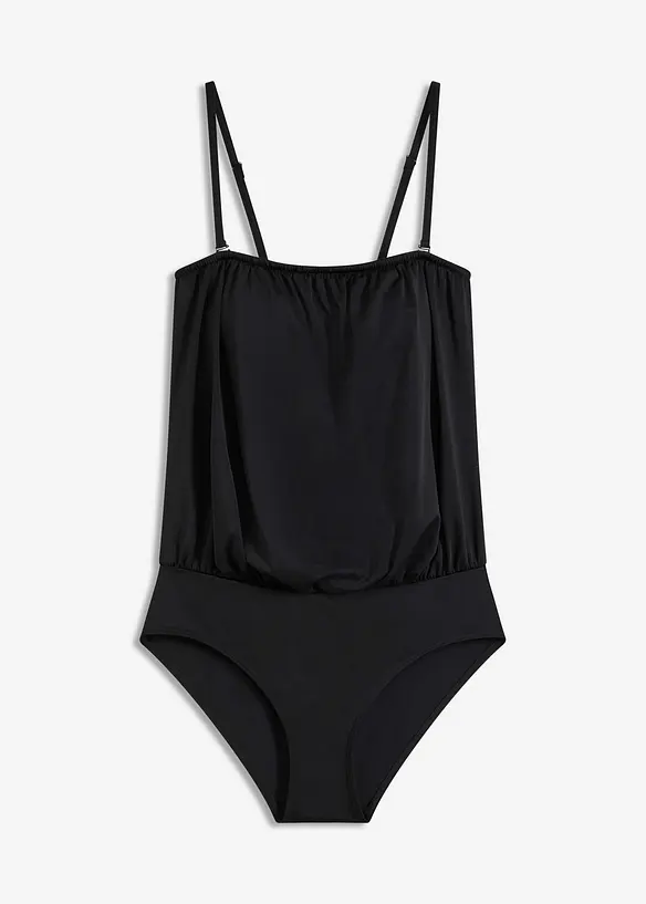 Bandeau-Badeanzug mit abnehmbaren Trägern, bonprix