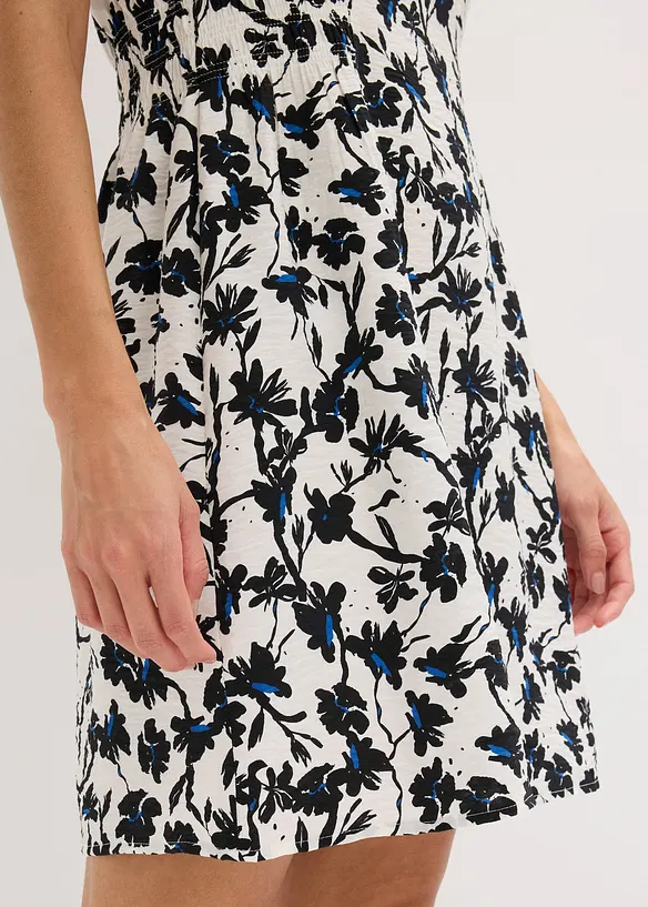 Kleid mit Flügelärmeln aus strukturiertem Material, bonprix